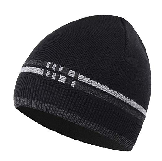 Connectyle Men's Daily Warm Winter Hats Thick Knit Beanie Cap with Lining Skull Cap