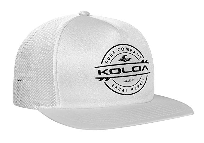 Joe's USA Koloa Surf - Thruster Surfboard Logo Mesh Back Trucker Hats in 12 Colors