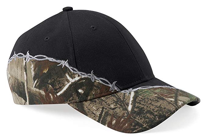 Kati Camo Cap with Barbed Wire Embroidery, Black/Realtree AP