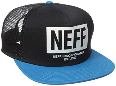 NEFF Men's Corpo Trucker Hat, Black/Cyan, One Size
