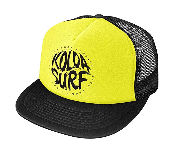 Joe's USA Koloa Surf Brush Logo Poly-Foam Mesh Snapback High Profile Trucker Hat
