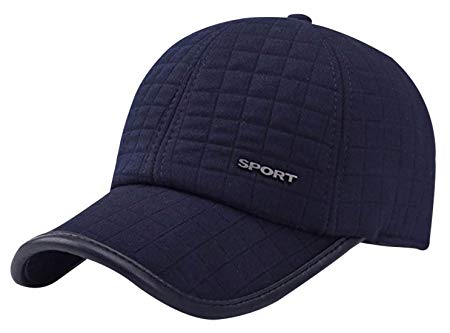 Panegy Unisex Winter Earflap Baseball Cap Cotton Fleece Warm Sport Windproof Trucker Hat