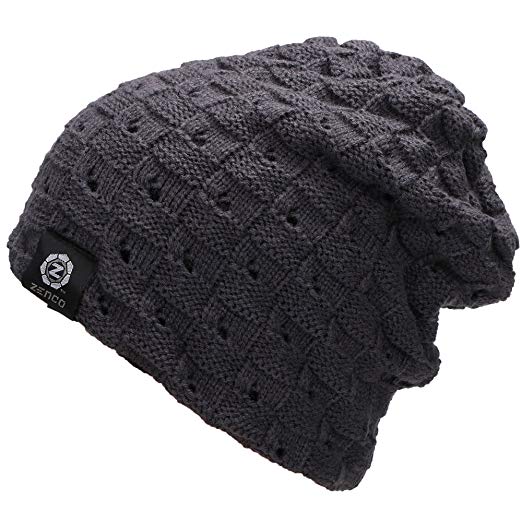 zenco Men/Women's Winter Handcraft Knit Dual-Layered Slouchy Beanie Hat