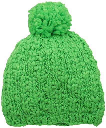 FU-R Headwear - Women's Darcy, Fleece Lined Hand Knit Slouchy Pom Hat
