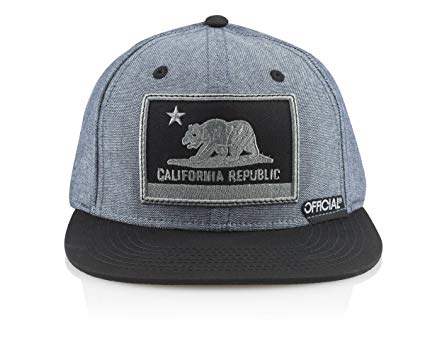Official Cali 6 panel leather strap back hat